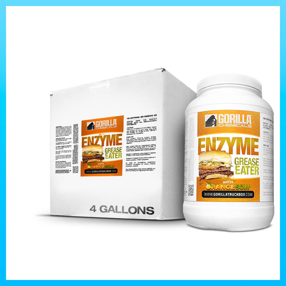 Gorilla Truckbox - Gorilla Enzyme Grease Eater - Powdered Pre-Spray for Restaurant Carpets, Case (4 Each 6.5lb Pails)