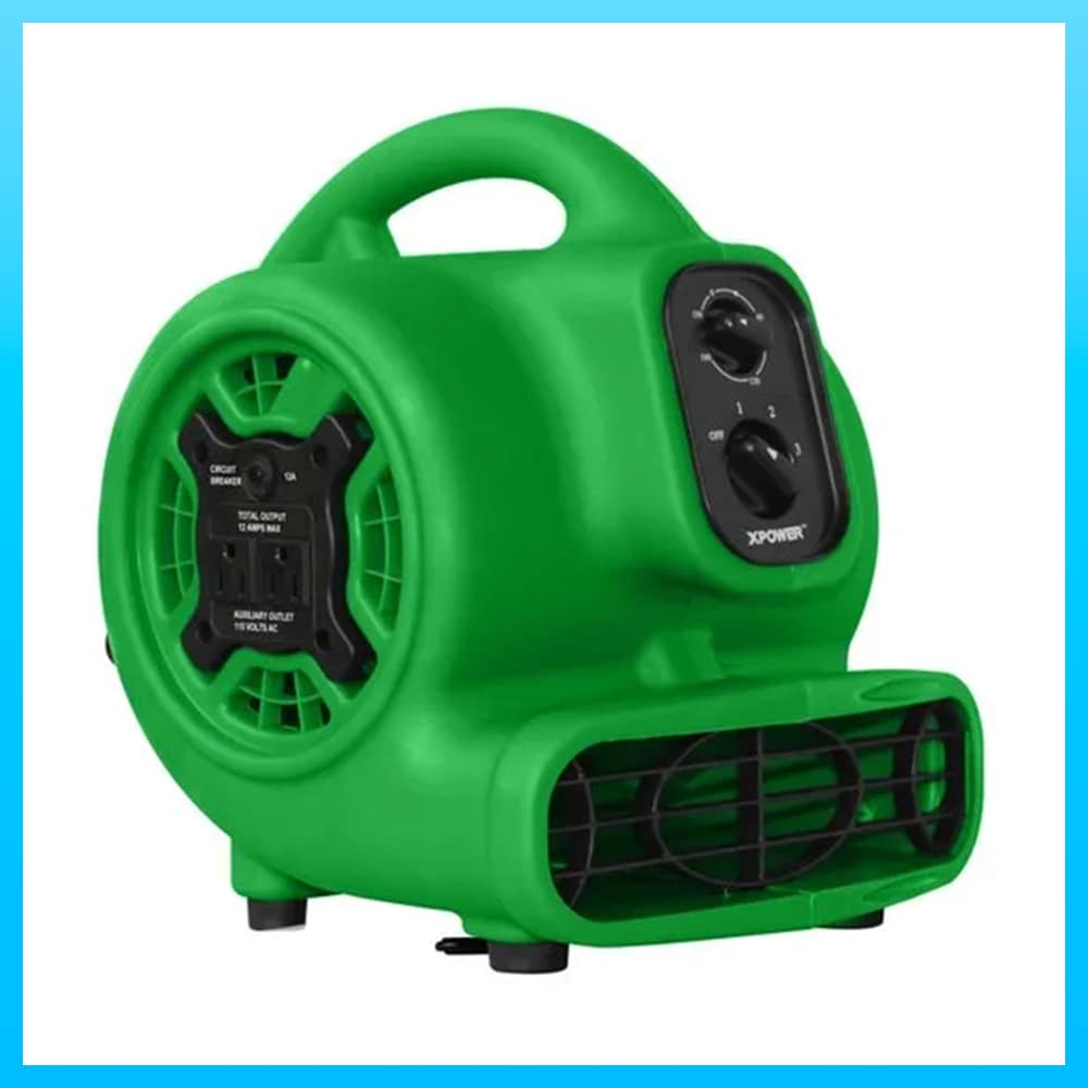 X-Power Mini Airmover, 3 Speed, GFCI, w/Timer - Green