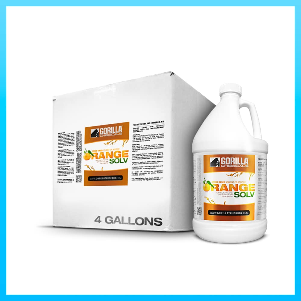 Gorilla Truckbox - Orange Solv - Spotter & Booster, Case (4 Gallons)