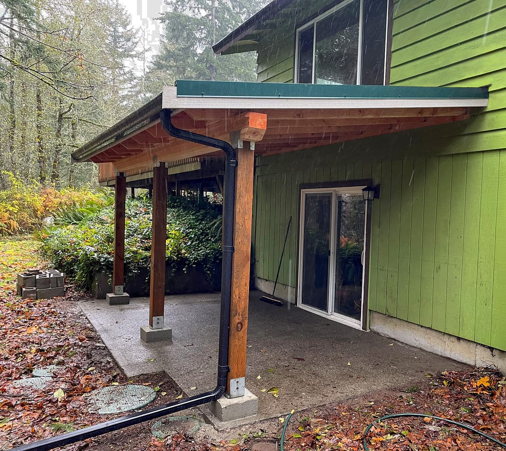 Porch Overhang Main View porch construction finished