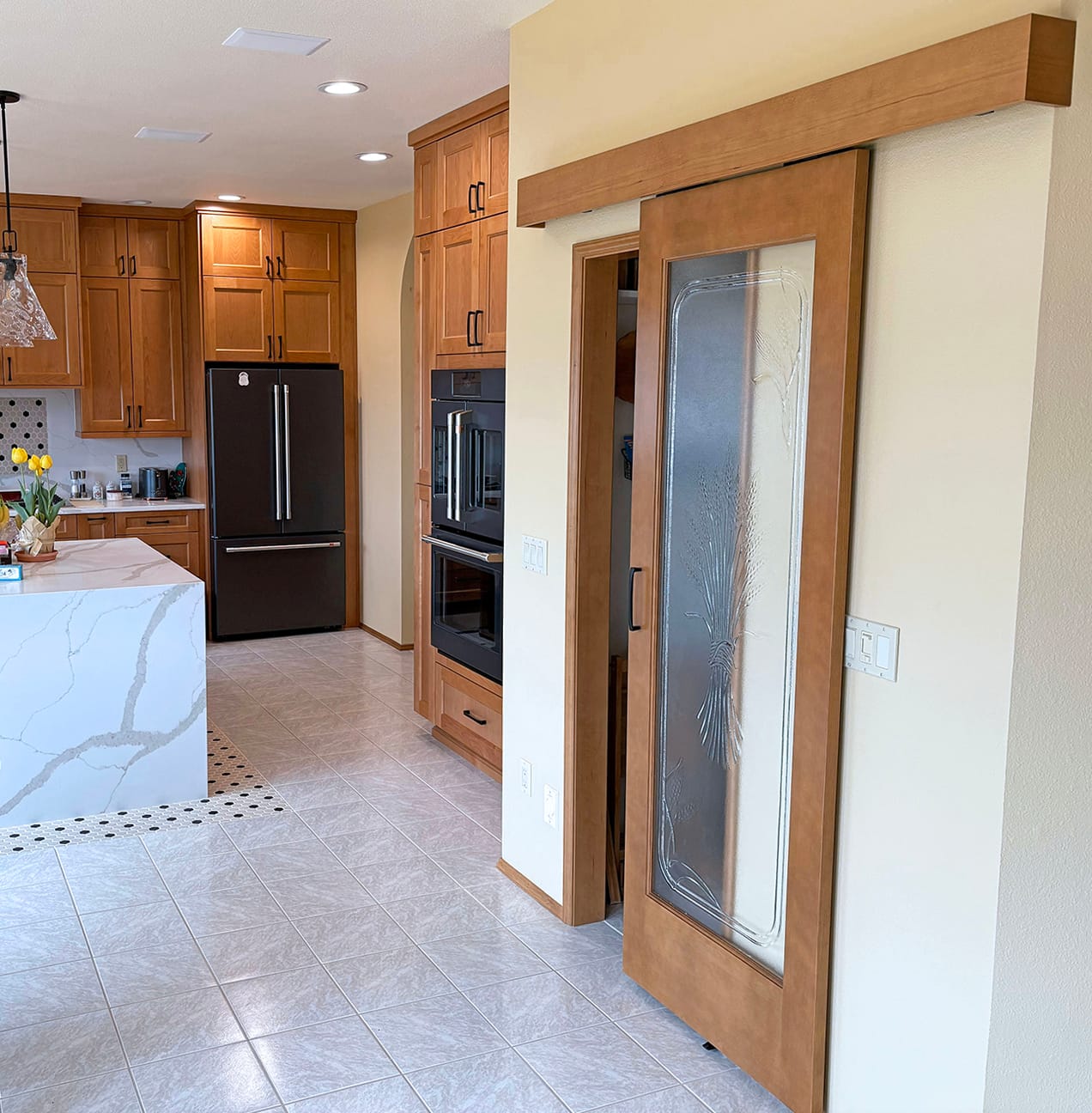 Kitchen pantry barn door