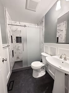 Bathroom Remodel, Shower, Toilet Vanity