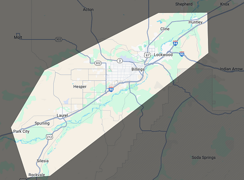 MapAreaBillingsMTCustomVacationHomes Custom Vacation Homes, Billings Montana